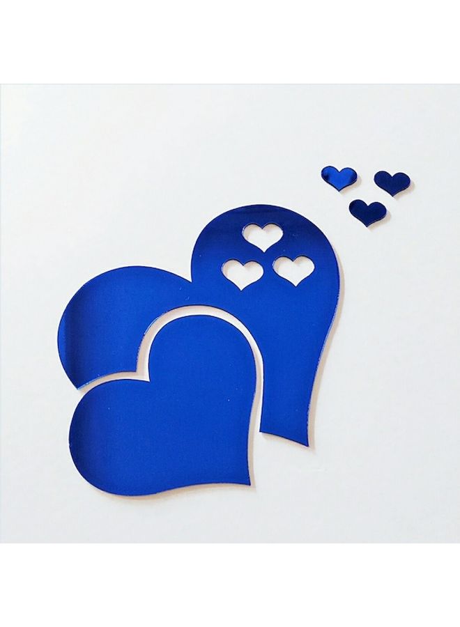 Love Themed Mirror Wall Sticker Blue 
