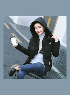 Zipper Detail Padded Jacket Black