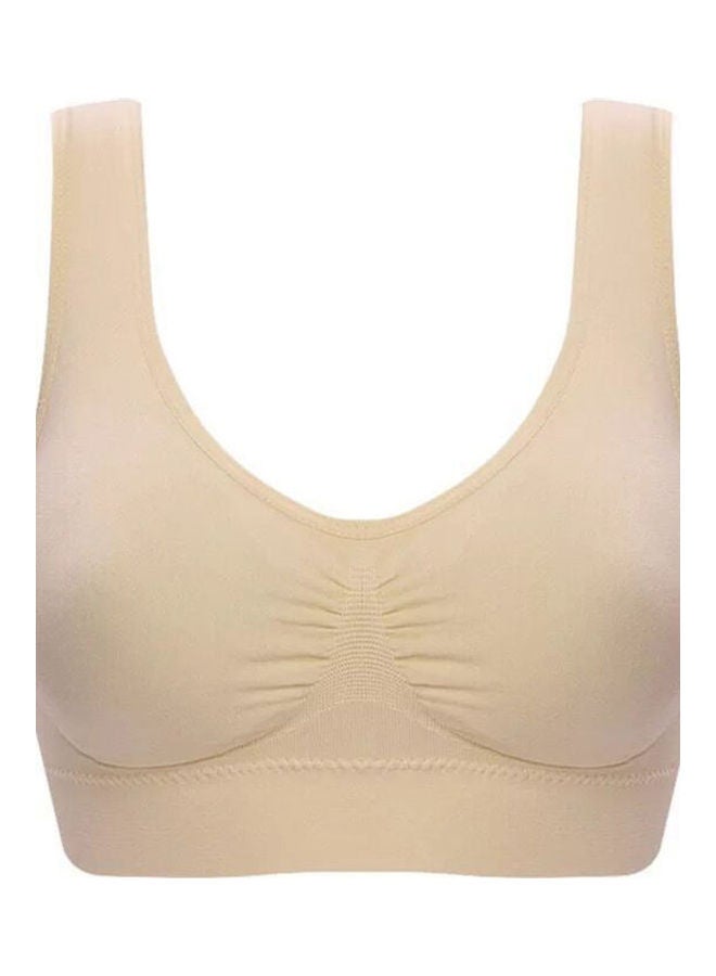 Single Layer Sports Bra Beige - Image 1