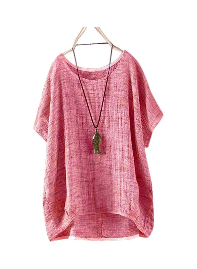 Round Neck Casual Top Red