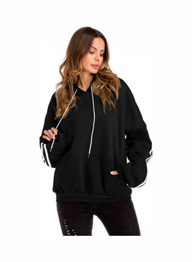 Solid Oversize Hoodie Black/White - Image 1
