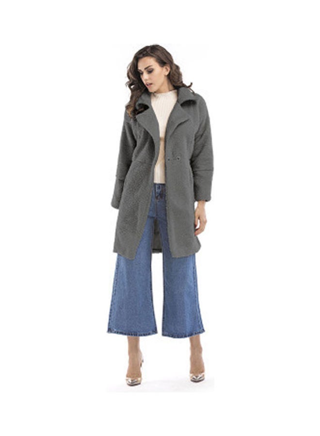 Solid Cashmere Overcoat Grey - Image 1