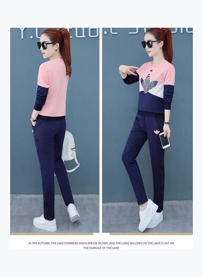 Printed Long Sleeves Top And Pants Set White/Red/Black - Image 5