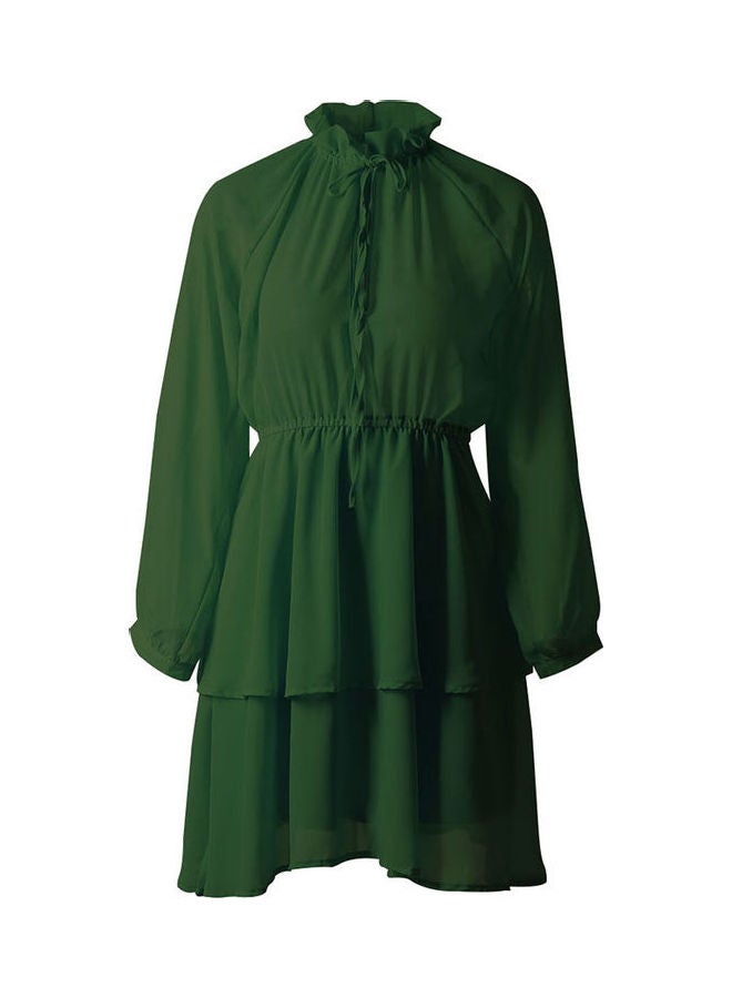 Solid Chiffon Dress Green - Image 1