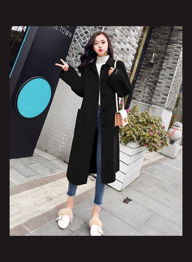 Solid Long Coat Black  - Image 1