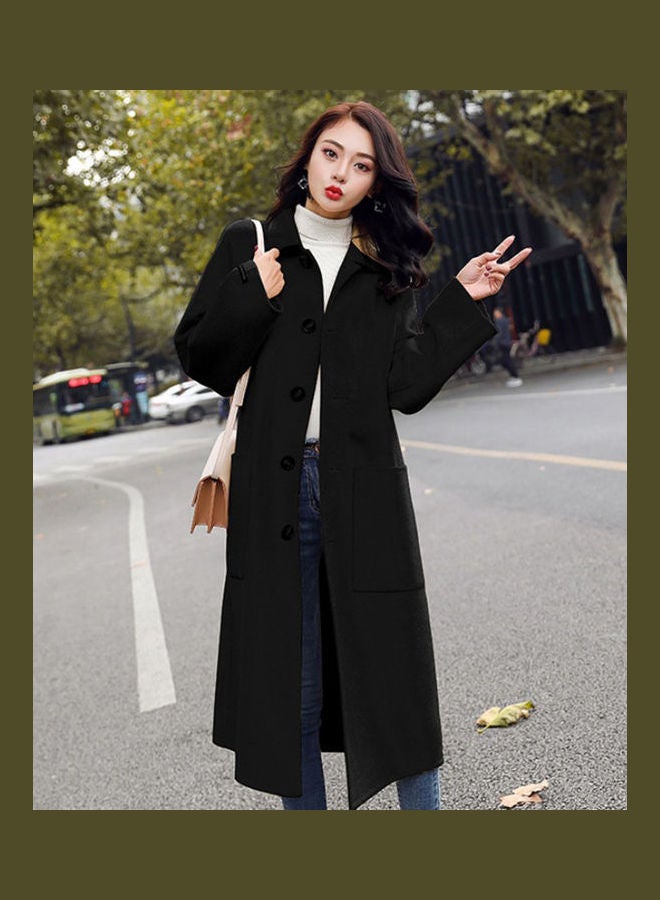 Solid Long Coat Black  - Image 2