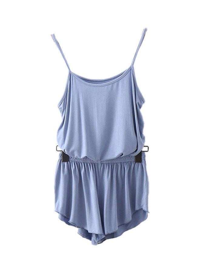 2-Piece Top And Shorts Set Sky Blue 