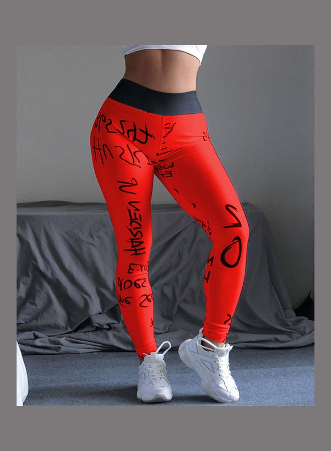 Slimming Fitness Pants Red/Black