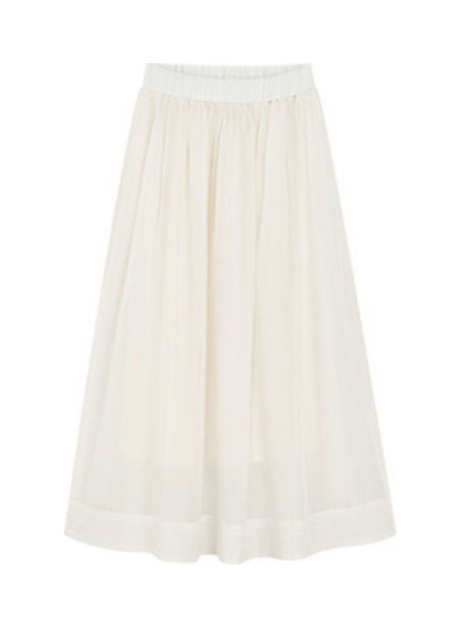 Solid T-Shirt And Skirt Set White  - Image 2