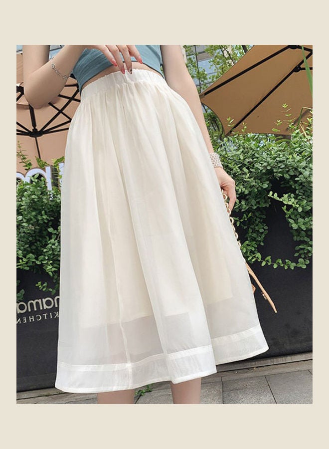 Solid T-Shirt And Skirt Set White  - Image 4