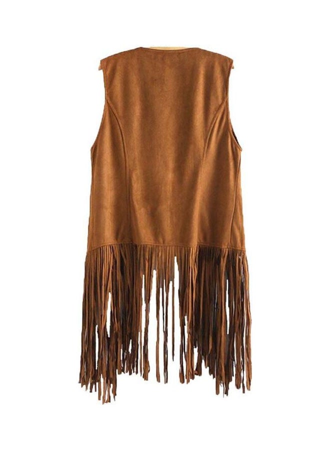 Generic - Solid Tassel Jacket Khaki - Image 1