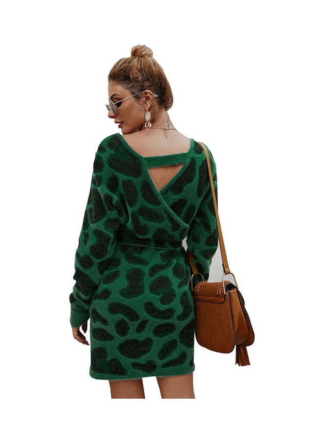 Leopard Printed Mini Dress Grey/Black - Image 2