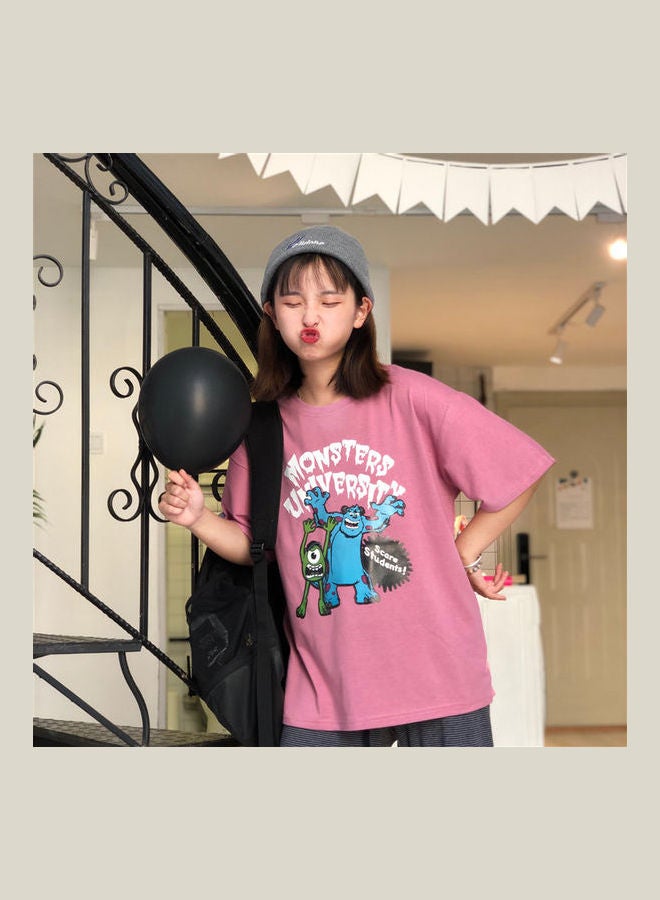 Monster University Printed T-Shirt Pink/Blue/Green - Image 5