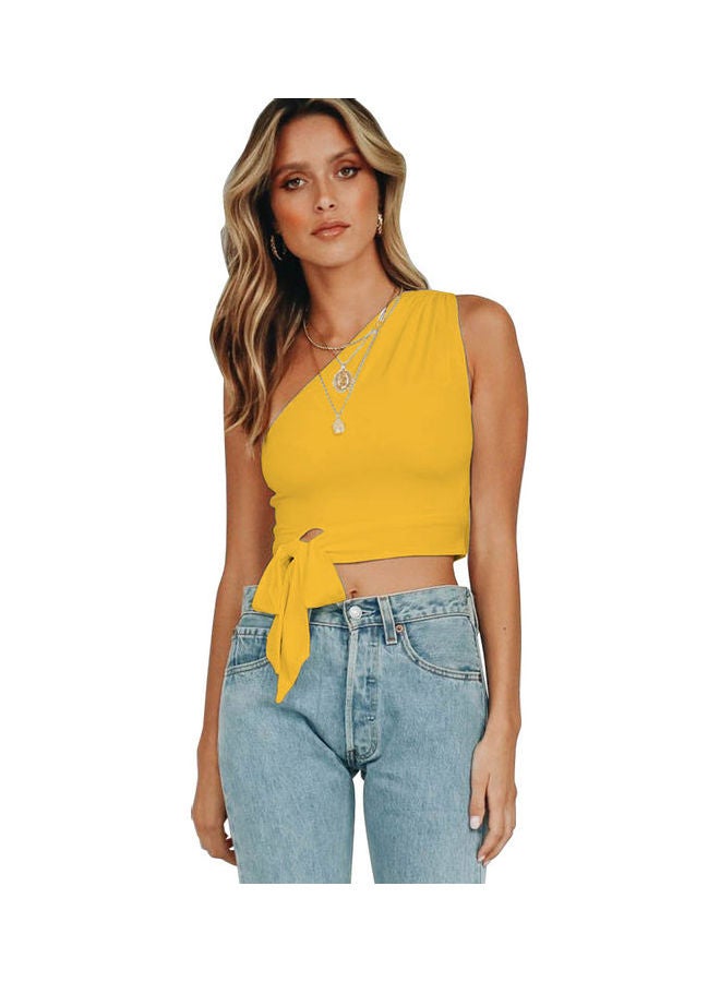 Solid Crop Top Yellow  - Image 1