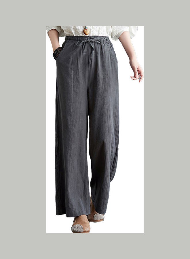 High Rise Wide Leg Pants Grey  - Image 5