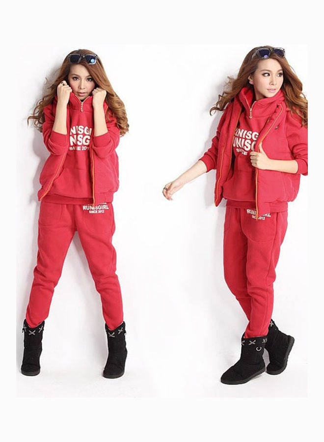 3-Piece Printed Sweater Set Red/White  - Image 3