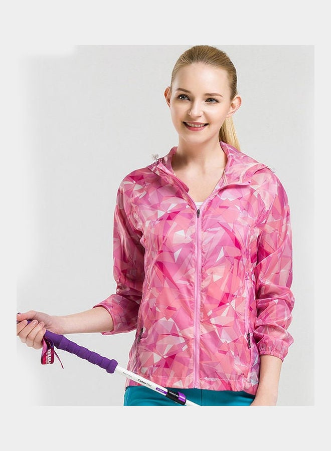 Printed Sunscreen Jacket Rose