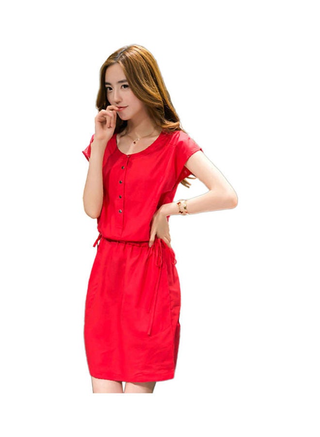 Solid Mini Dress Red - Image 1
