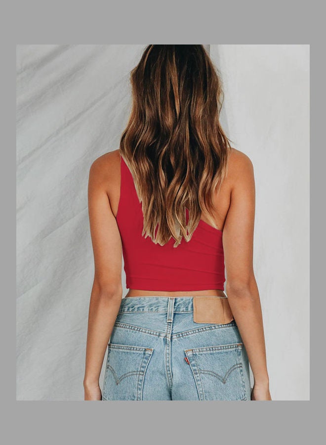 Solid Crop Top Red  - Image 3