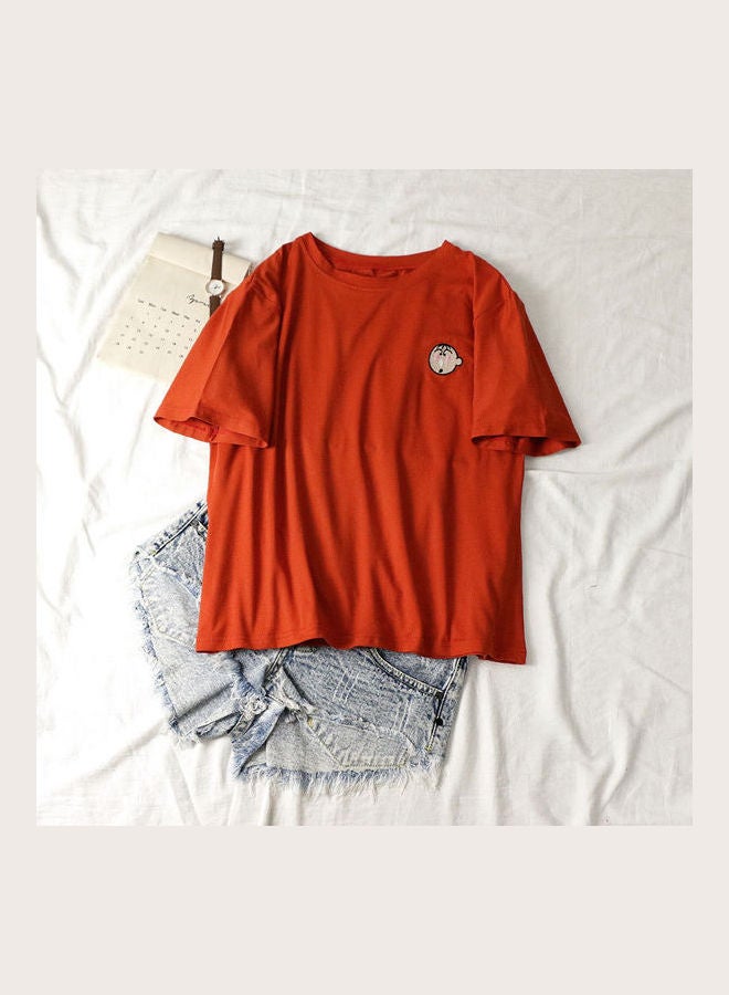 Solid T-Shirt Rust Red