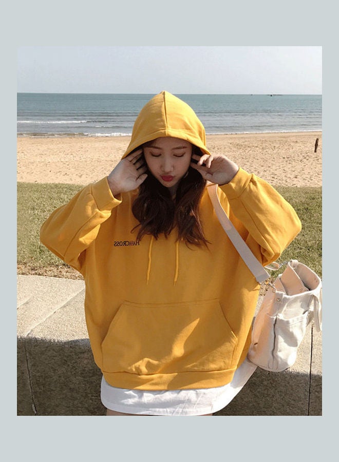 Printed Hoodie Yellow - Image 1