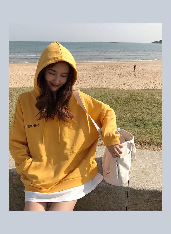 Printed Hoodie Yellow - Image 3