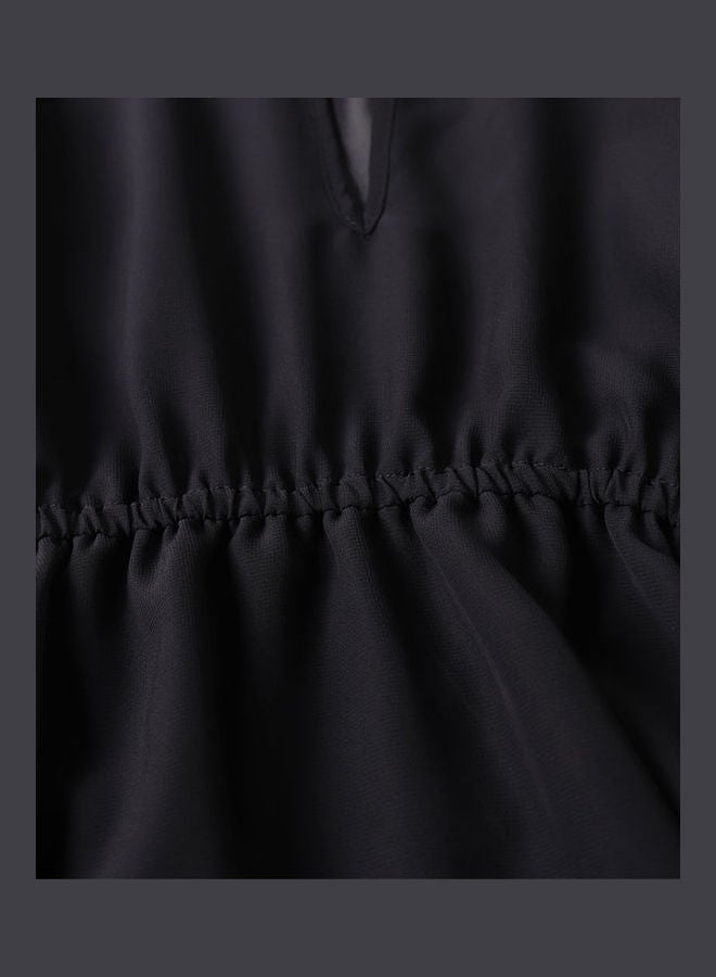 Solid Chiffon Dress Black - Image 3