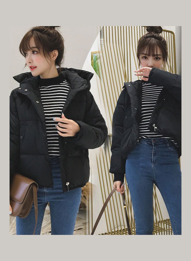 Solid Zipper Jacket Black - Image 3