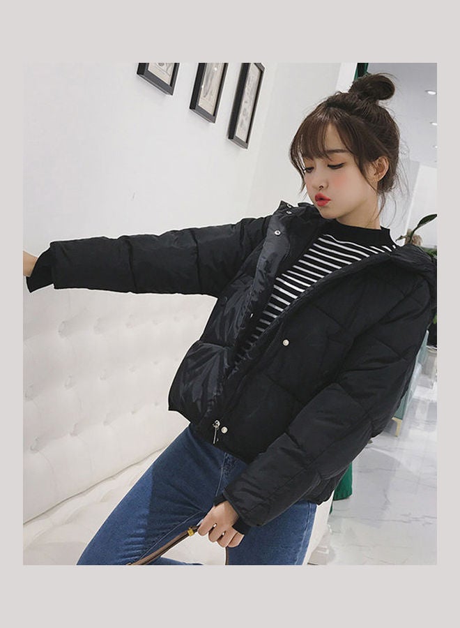 Solid Zipper Jacket Black - Image 4