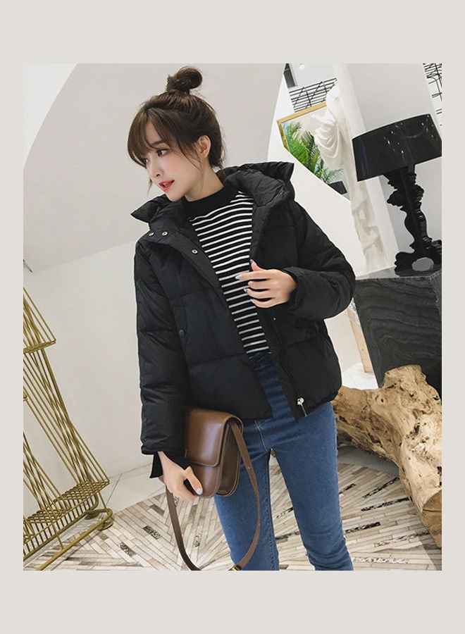 Solid Zipper Jacket Black - Image 5