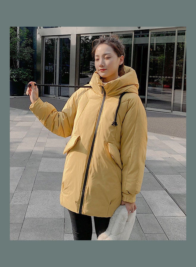 Solid Zipper Jacket Yellow - Image 1