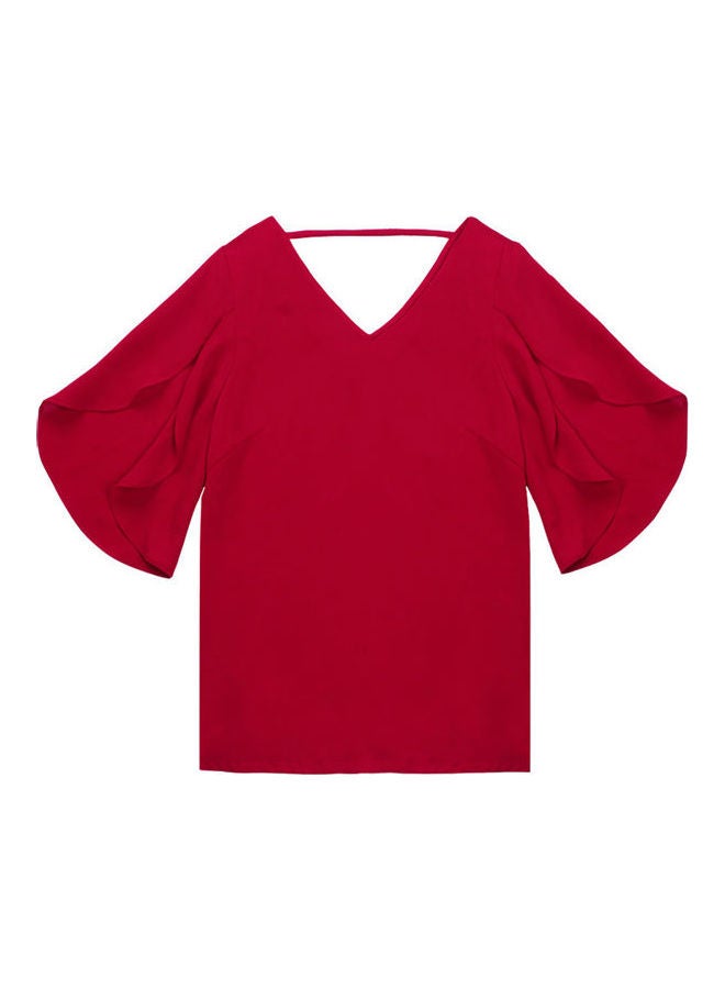 Chiffon Ruffle Sleeves Top Black - Image 3