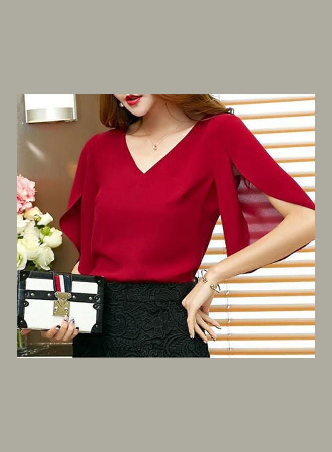 Chiffon Ruffle Sleeves Top Black - Image 5