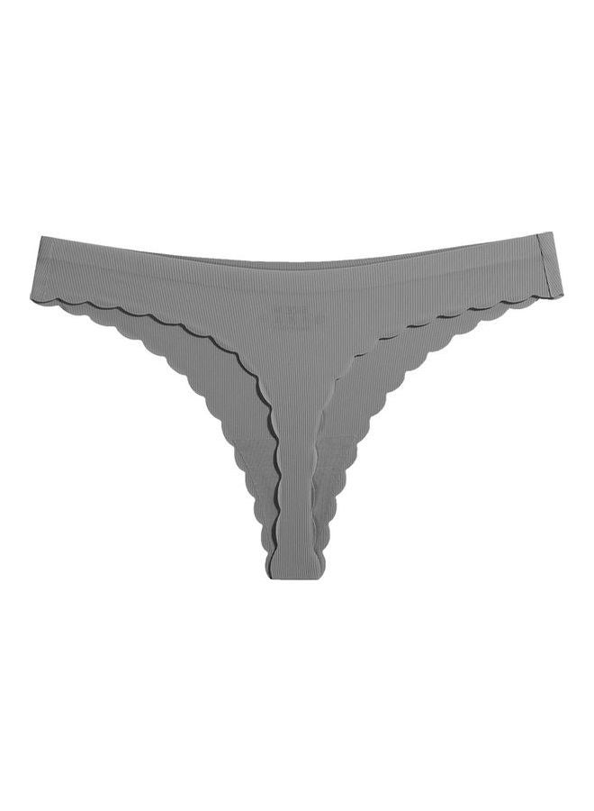 Solid Pattern Low Rise Briefs Grey  - Image 1