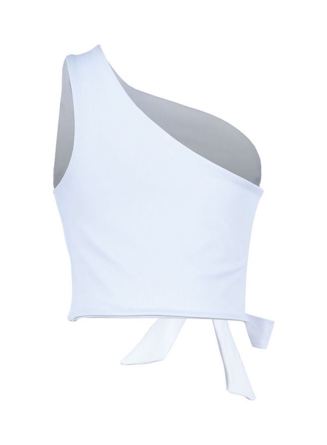 Solid Crop Top White  - Image 2