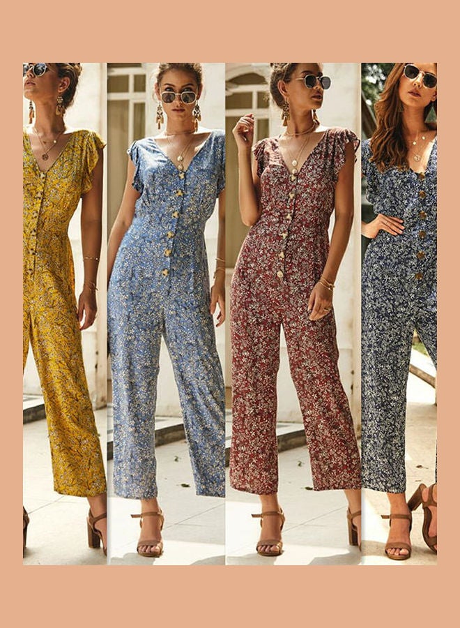 Printed Chiffon Jumpsuit Dark Black/White  - Image 2