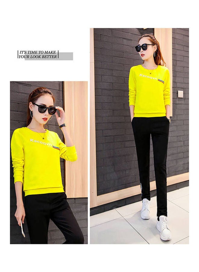 Printed Polyester T-Shirt Yellow  - Image 3