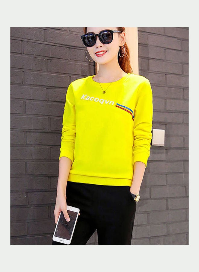 Printed Polyester T-Shirt Yellow  - Image 2