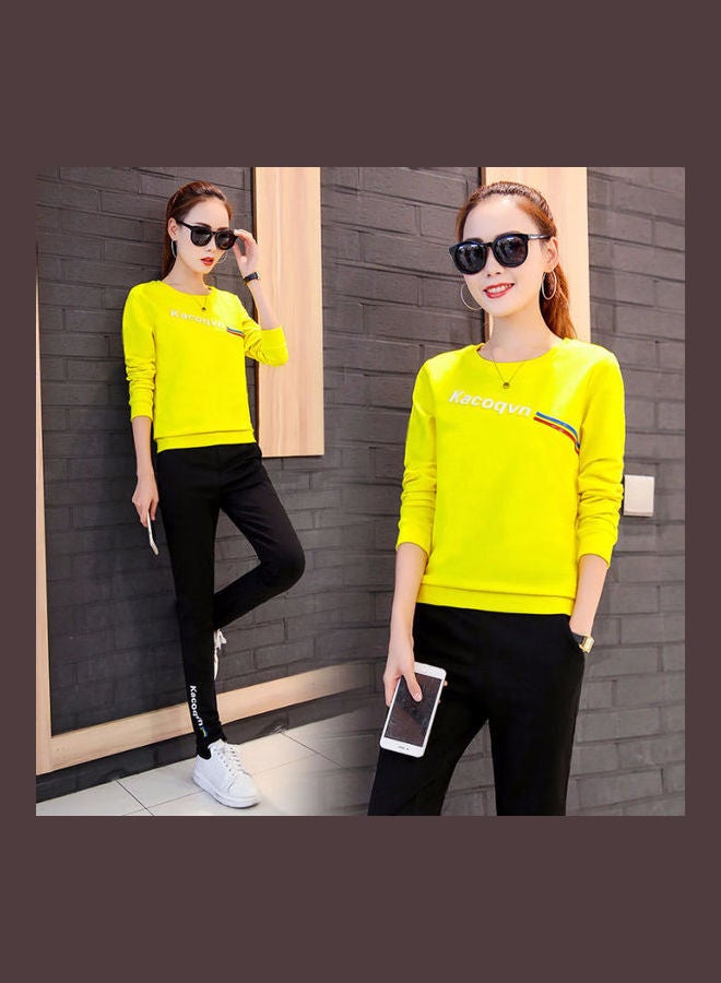 Printed Polyester T-Shirt Yellow  - Image 1