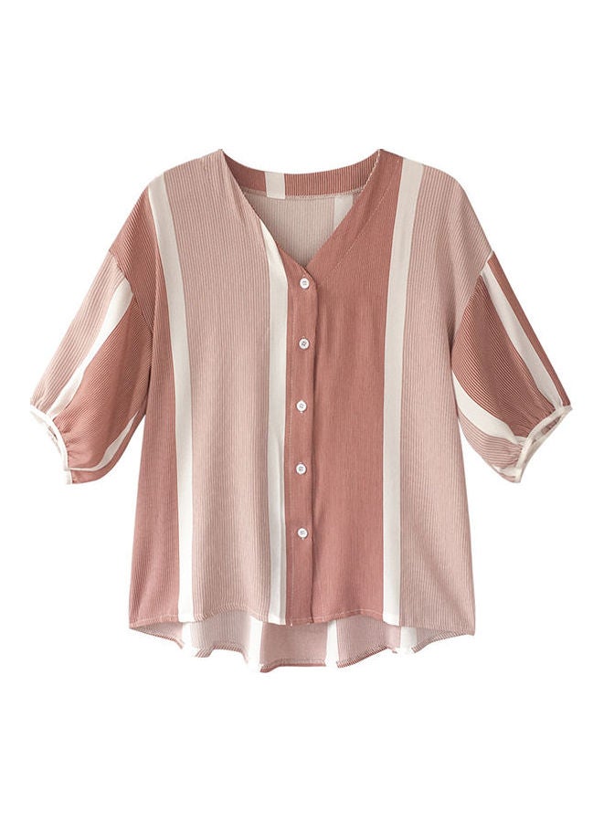 Striped Pattern Shirt Pink/White 