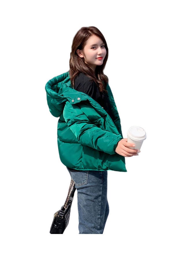 Solid Zipper Jacket Green - Image 2