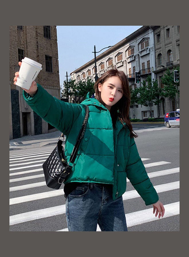 Solid Zipper Jacket Green - Image 5