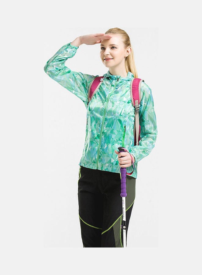 Printed Sunscreen Jacket Light Green