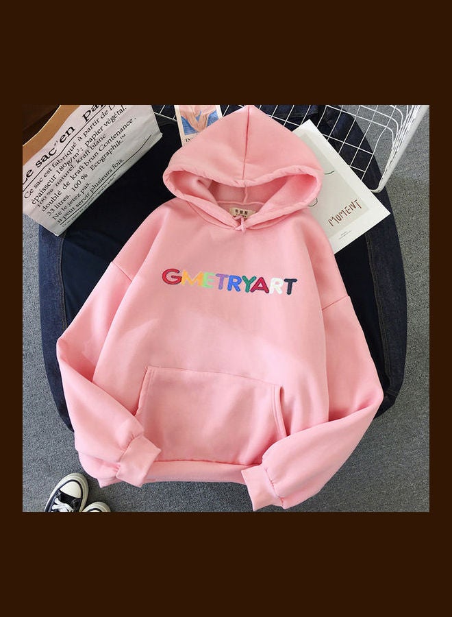 Printed Hoodie Pink - Image 1