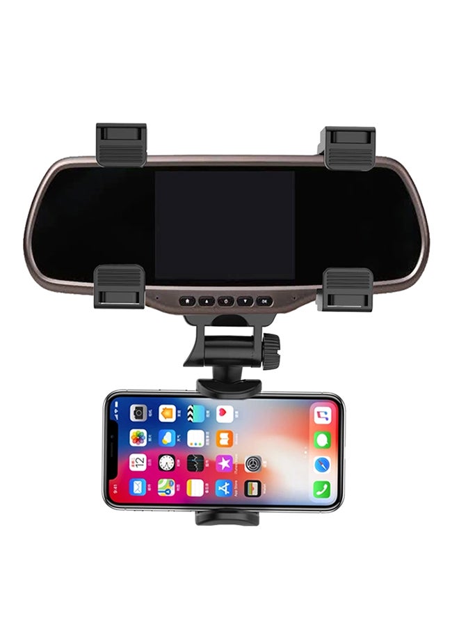 AMTCO - Universal Rearview Mirror Car Mount For Most Mobile Phones Black - Image 1