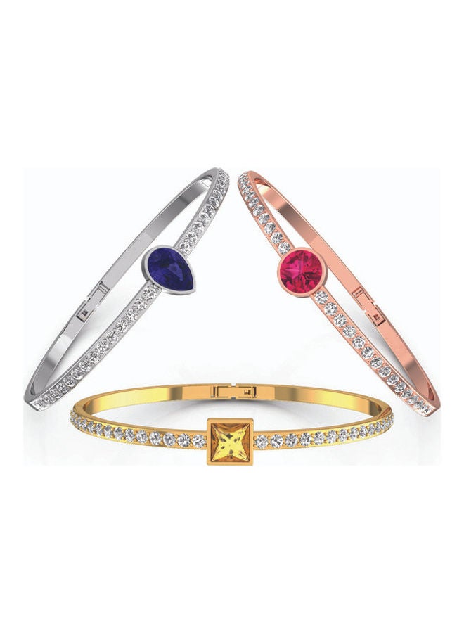 3-Piece Crystal Studded Bangle Set  - Image 1