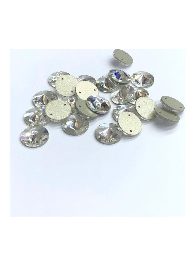 Generic - 24-Piece Round Shaped Two Hole Glass Crystal - Image 1
