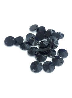 24-Piece Round Shaped Two Hole Glass Crystal