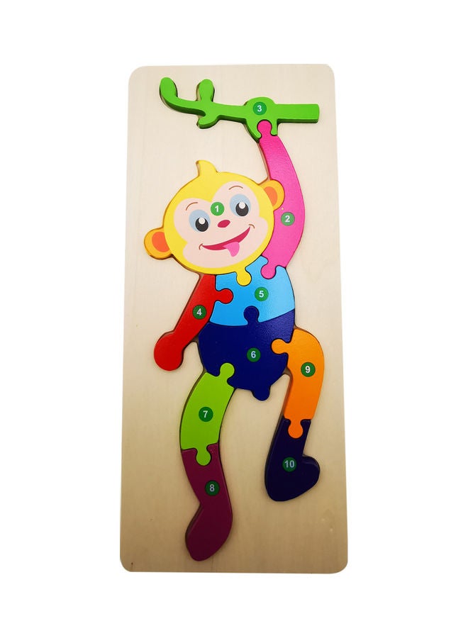 لعبة تركيب الصور المقطعة على شكل قرد من الخشب مكونة من 10 قطع 29x13سم - Image 1