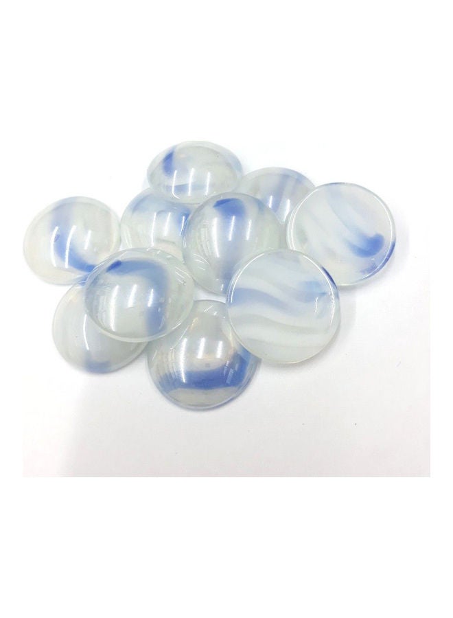 25-Piece Glass Beads White/Blue 1.4cm - Image 2